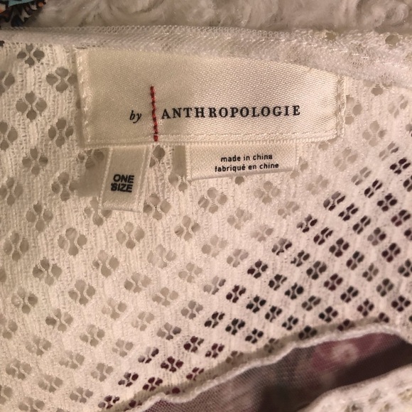 Anthropologie Womens One Size Ivory Lace Kimono Poncho Top - Picture 4 of 4